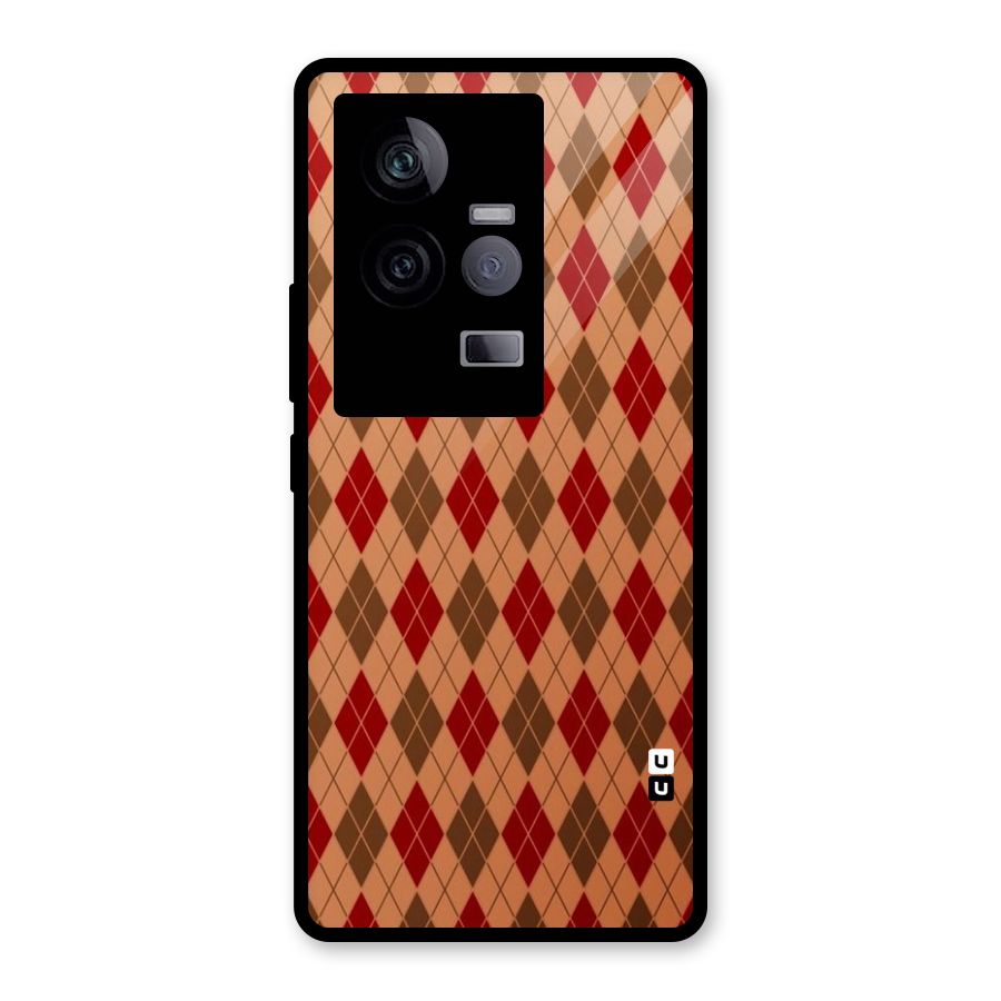 Tiny Checks Diamond Glass Back Case for Vivo iQOO 11 5G