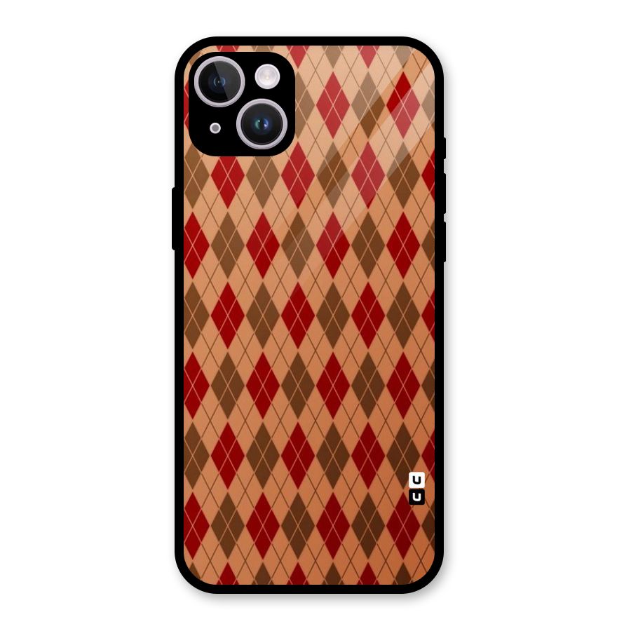 Tiny Checks Diamond Glass Back Case for iPhone 14 Plus