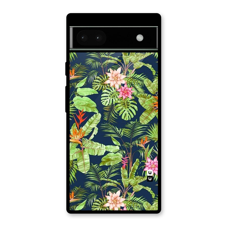 Tiny Flower Leaves Glass Back Case for Google Pixel 6a