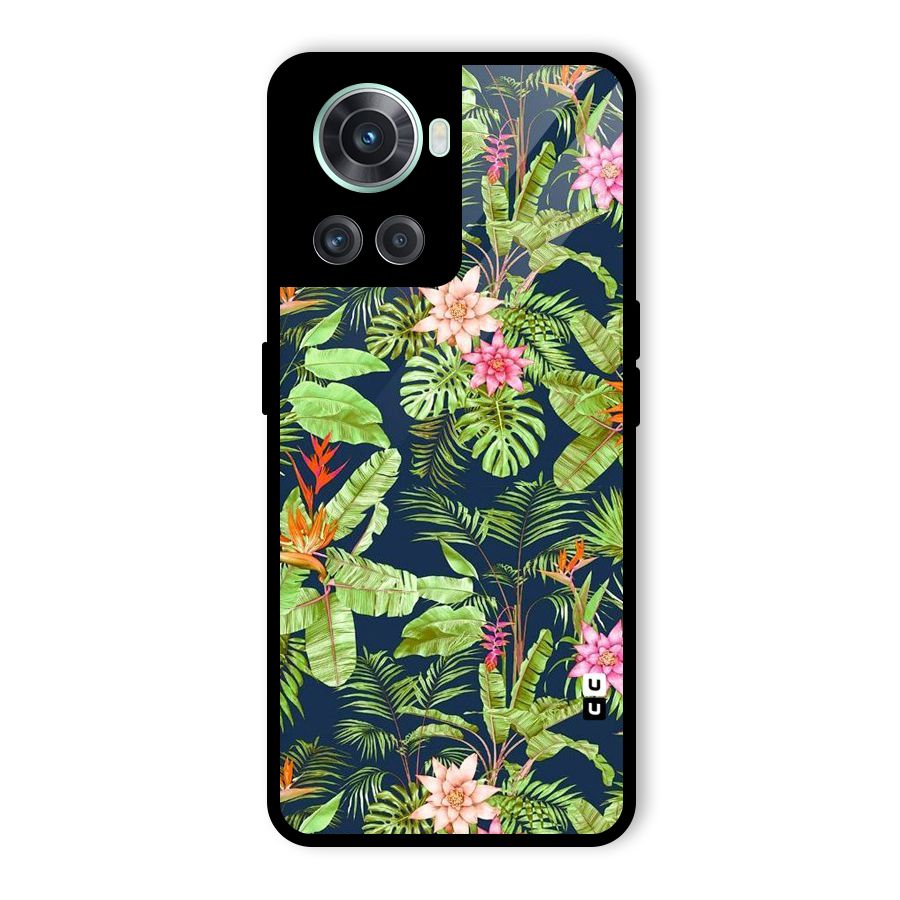 Tiny Flower Leaves Glass Back Case for OnePlus 10R
