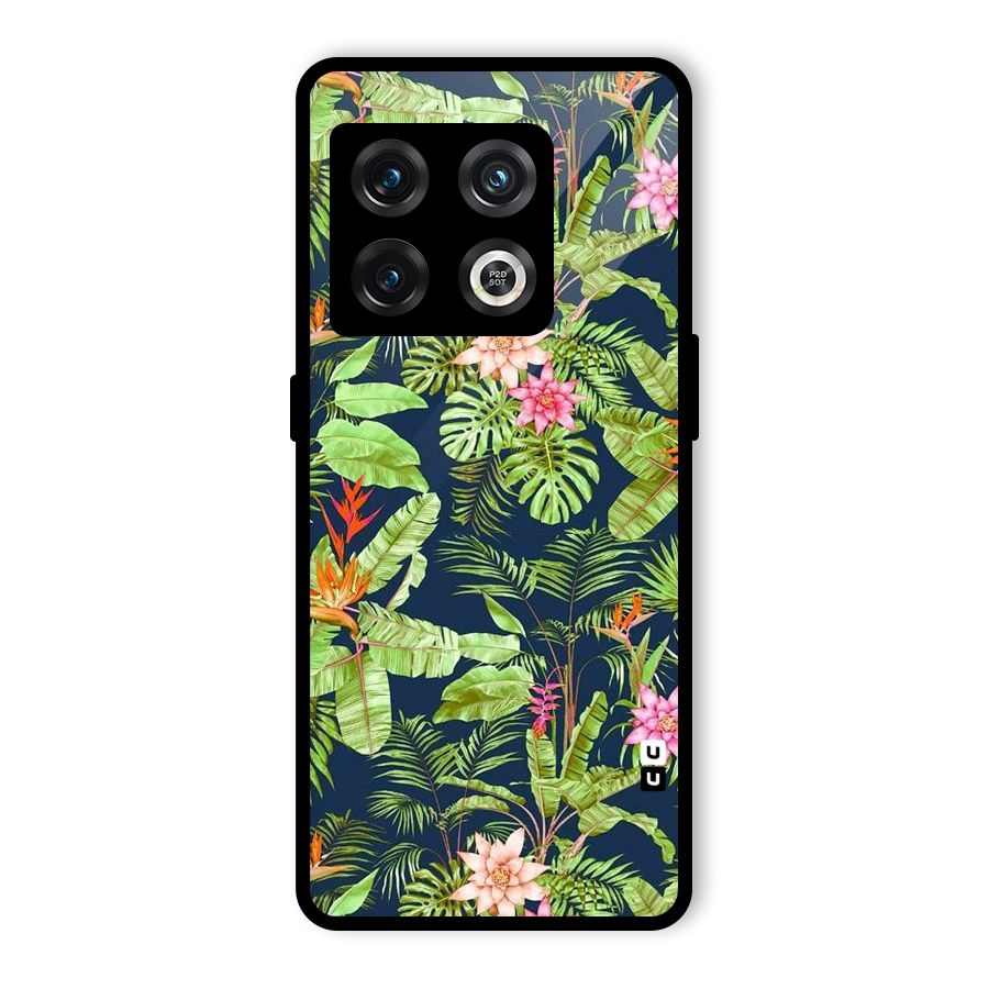 Tiny Flower Leaves Glass Back Case for OnePlus 10 Pro 5G