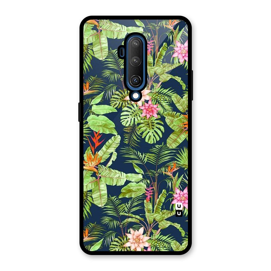 Tiny Flower Leaves Glass Back Case for OnePlus 7T Pro