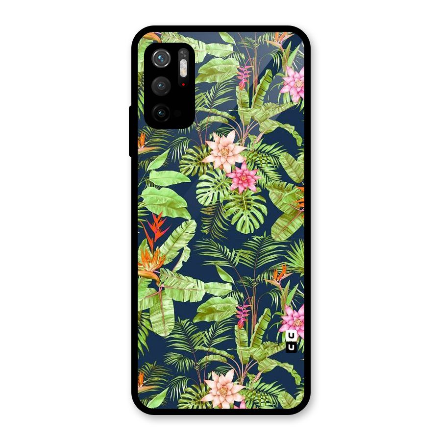 Tiny Flower Leaves Glass Back Case for Poco M3 Pro 5G