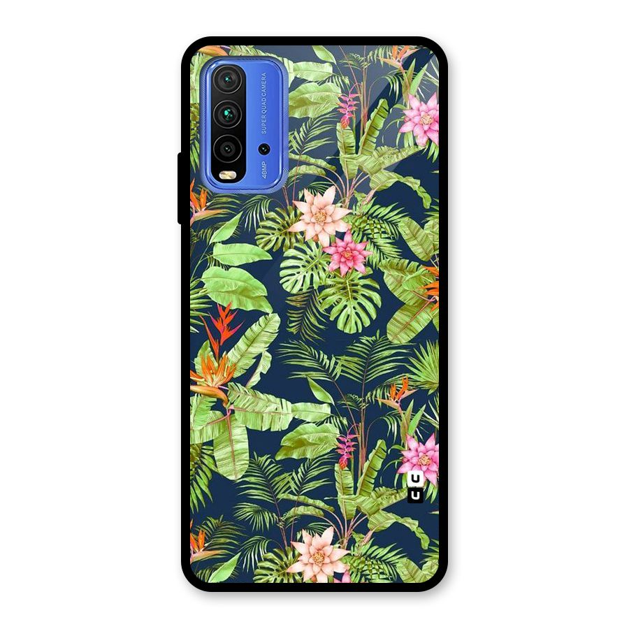 Tiny Flower Leaves Glass Back Case for Redmi 9 Power