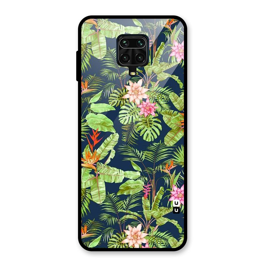 Tiny Flower Leaves Glass Back Case for Redmi Note 9 Pro