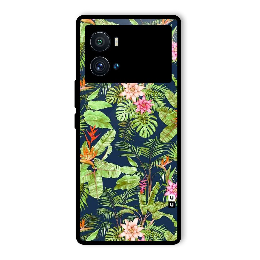 Tiny Flower Leaves Glass Back Case for Vivo iQOO 9 Pro