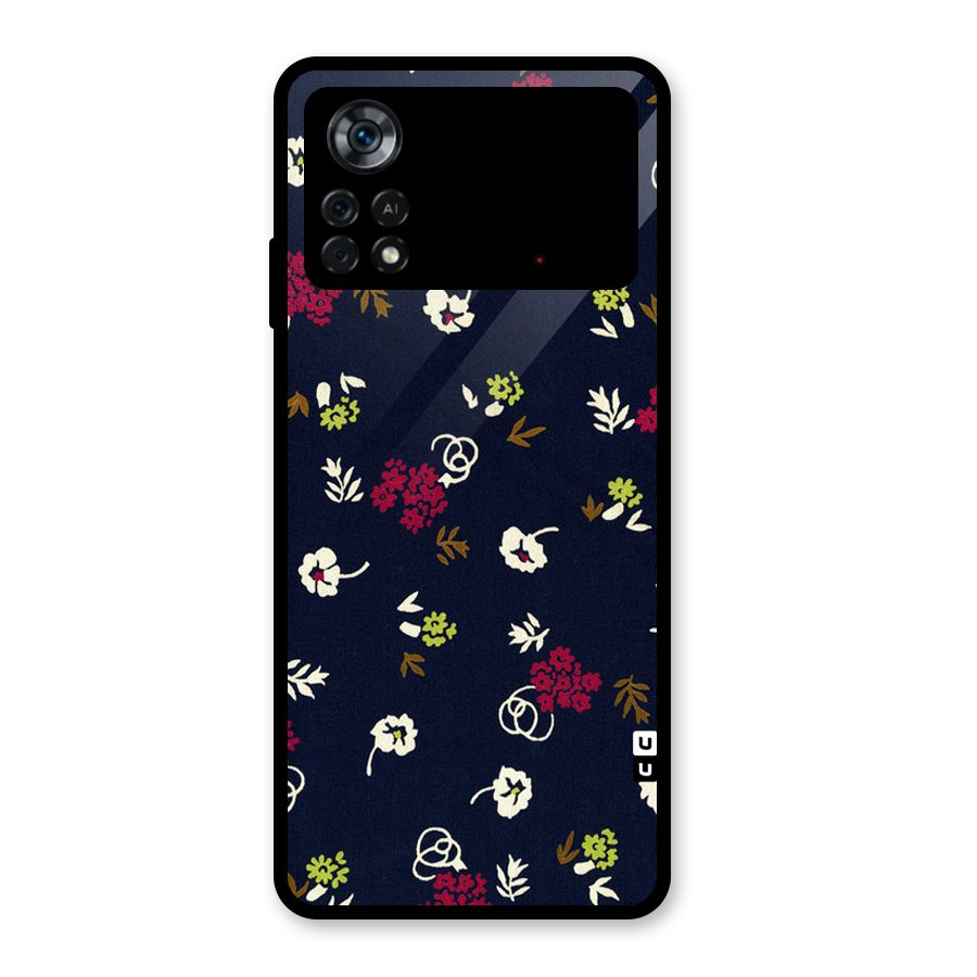 Tiny Flowers Glass Back Case for Poco X4 Pro 5G