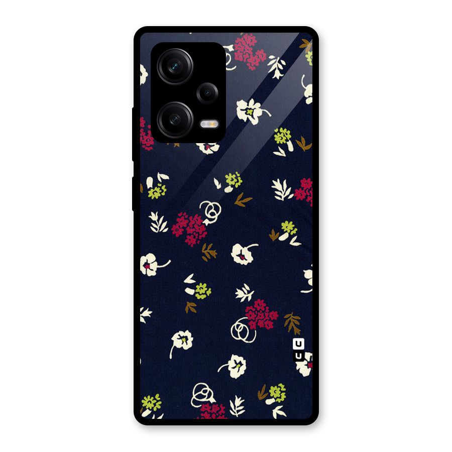 Tiny Flowers Glass Back Case for Redmi Note 12 Pro