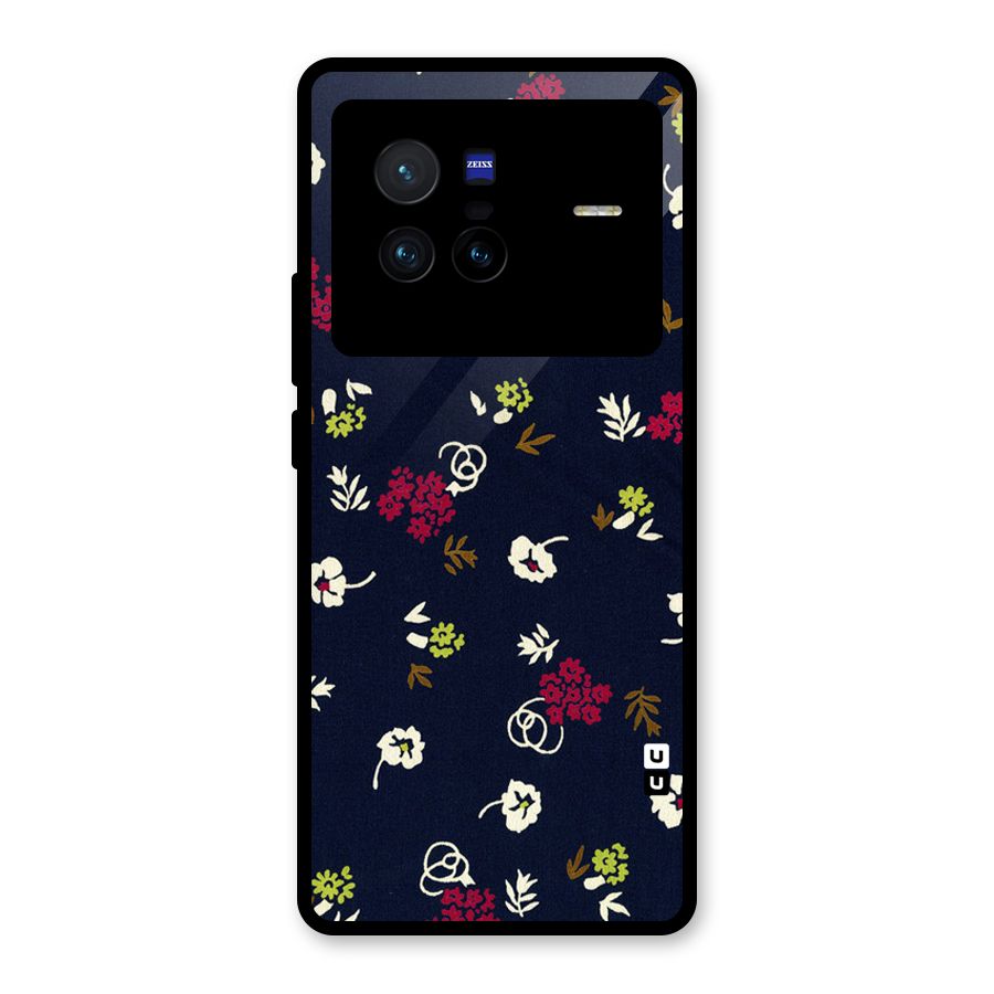 Tiny Flowers Glass Back Case for Vivo X80