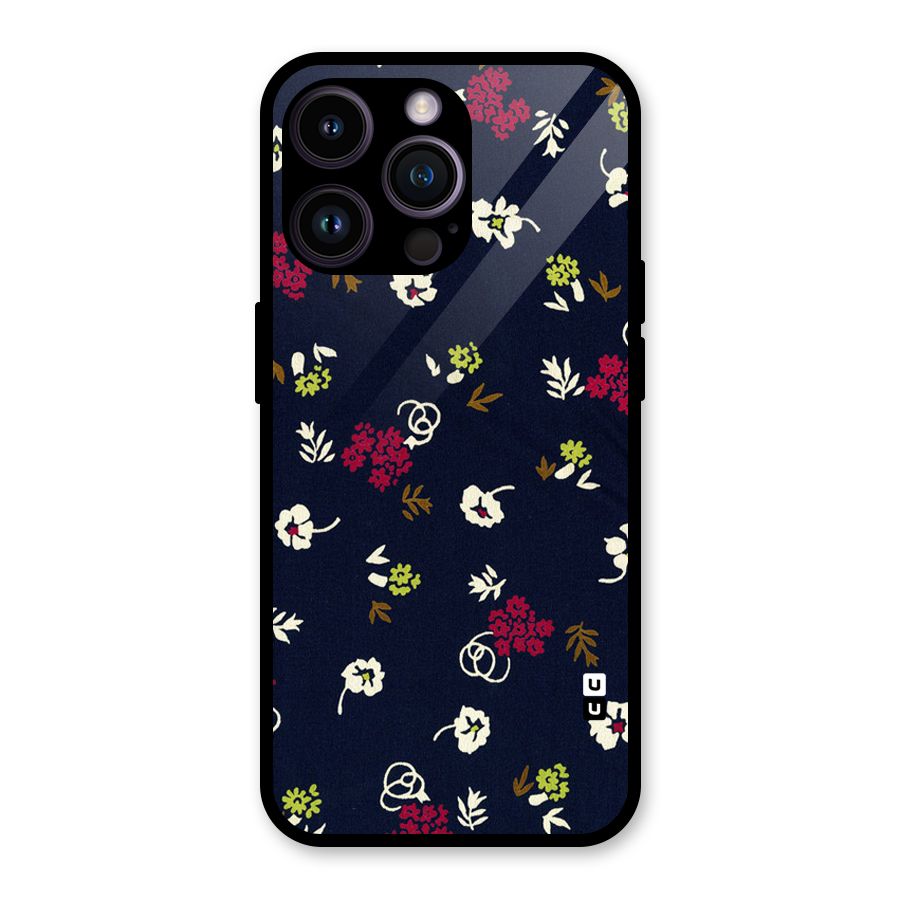 Tiny Flowers Glass Back Case for iPhone 14 Pro Max