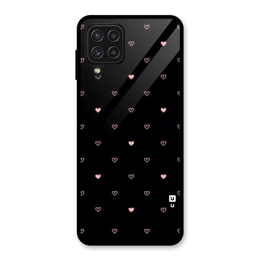 Tiny Little Pink Pattern Glass Back Case for Galaxy A22 4G