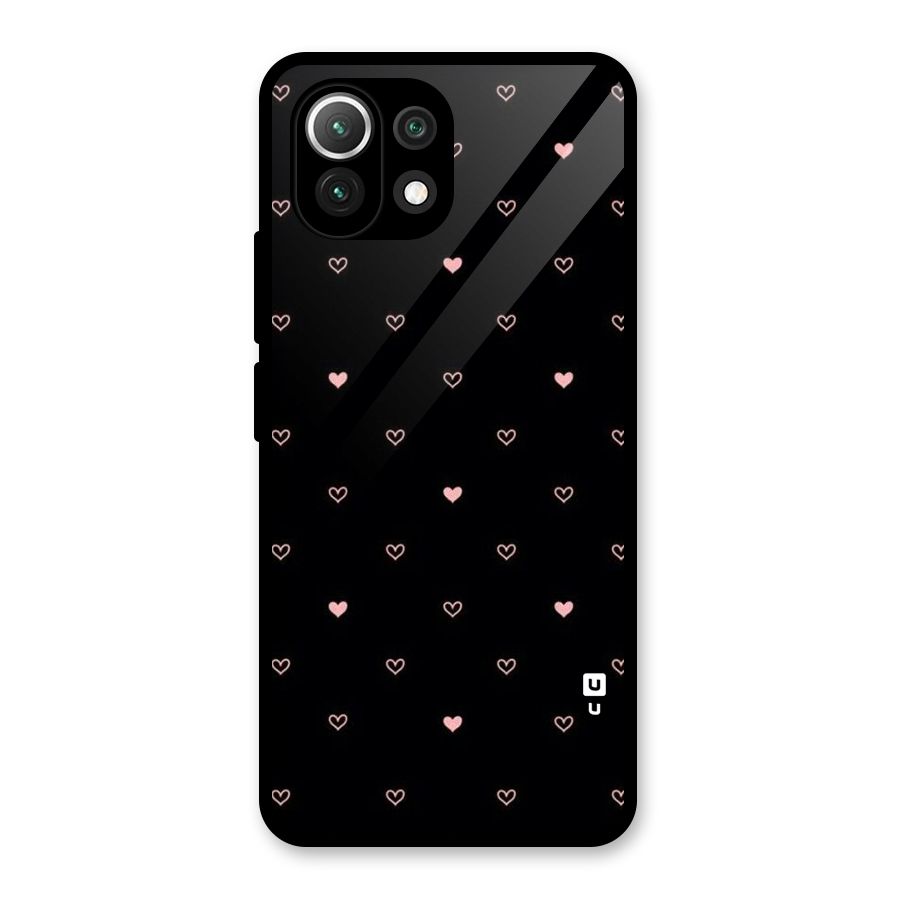 Tiny Little Pink Pattern Glass Back Case for Mi 11 Lite