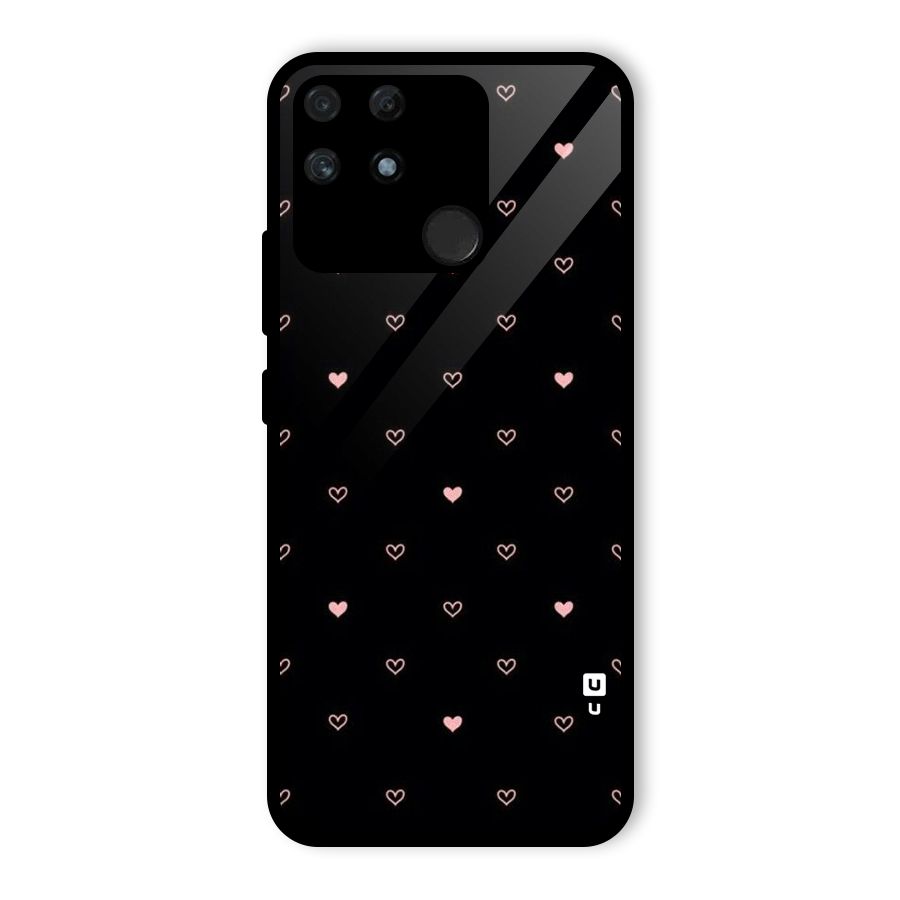 Tiny Little Pink Pattern Glass Back Case for Realme Narzo 50A