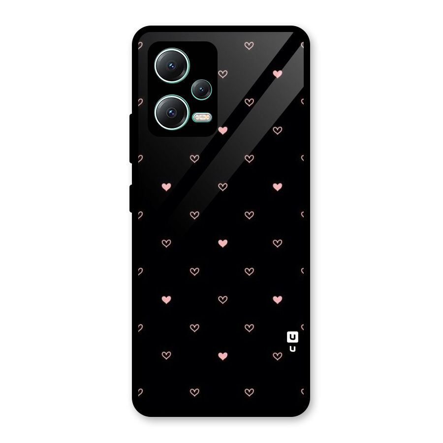 Tiny Little Pink Pattern Glass Back Case for Redmi Note 12 5G