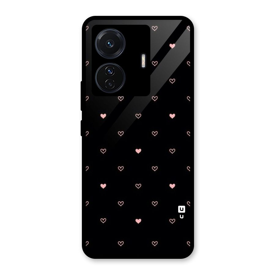 Tiny Little Pink Pattern Glass Back Case for Vivo T1 Pro