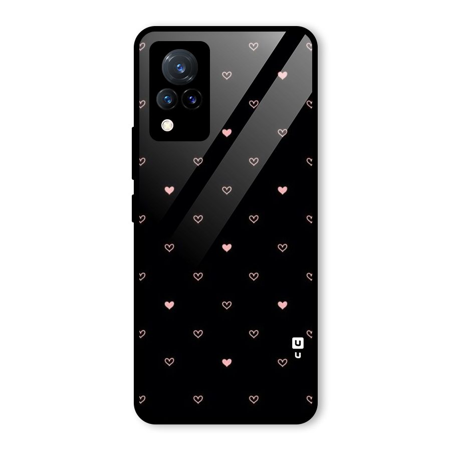 Tiny Little Pink Pattern Glass Back Case for Vivo V21 5G