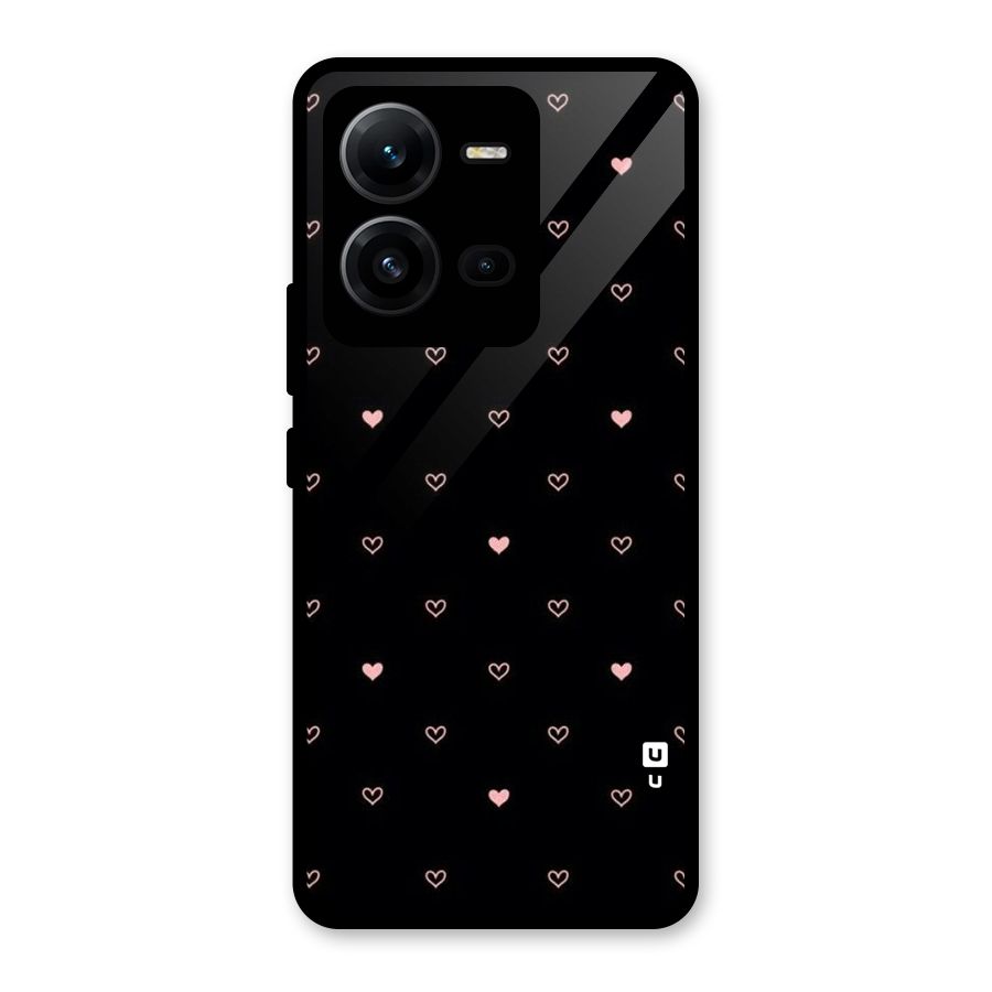 Tiny Little Pink Pattern Glass Back Case for Vivo V25