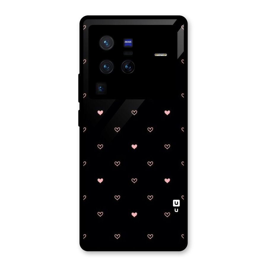 Tiny Little Pink Pattern Glass Back Case for Vivo X80 Pro