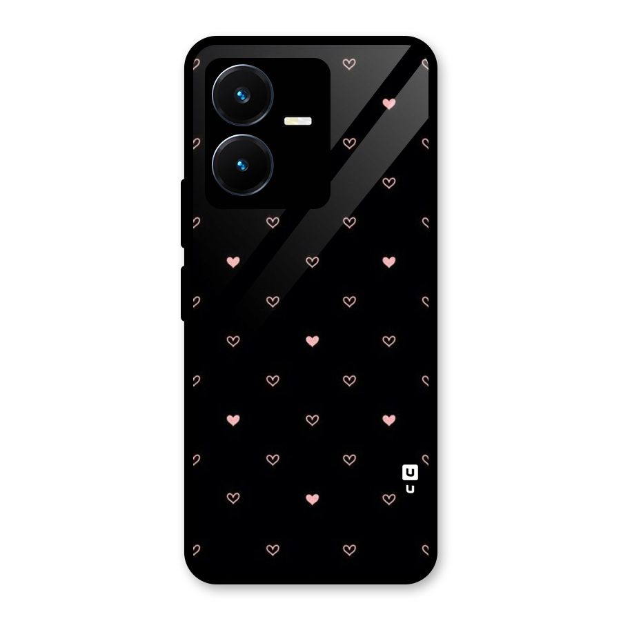 Tiny Little Pink Pattern Glass Back Case for Vivo Y22