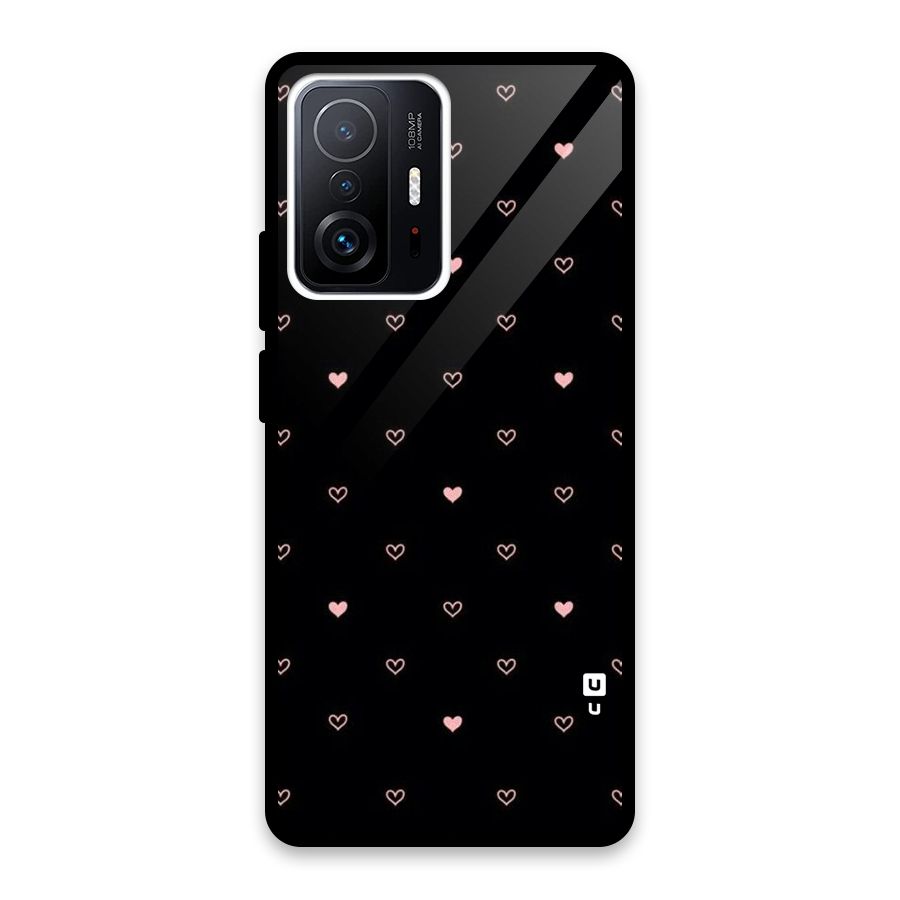 Tiny Little Pink Pattern Glass Back Case for Xiaomi 11T Pro