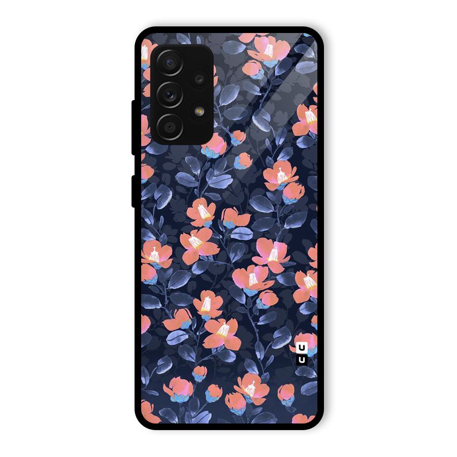 Tiny Peach Flowers Glass Back Case for Galaxy A53 5G