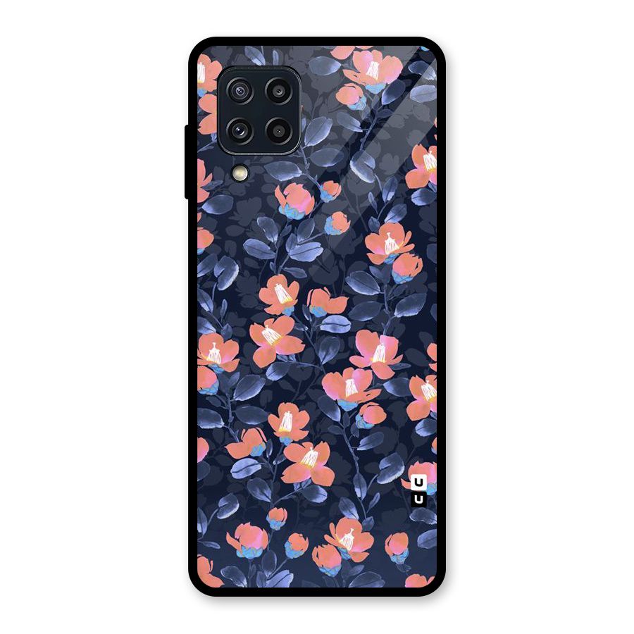 Tiny Peach Flowers Glass Back Case for Galaxy M32
