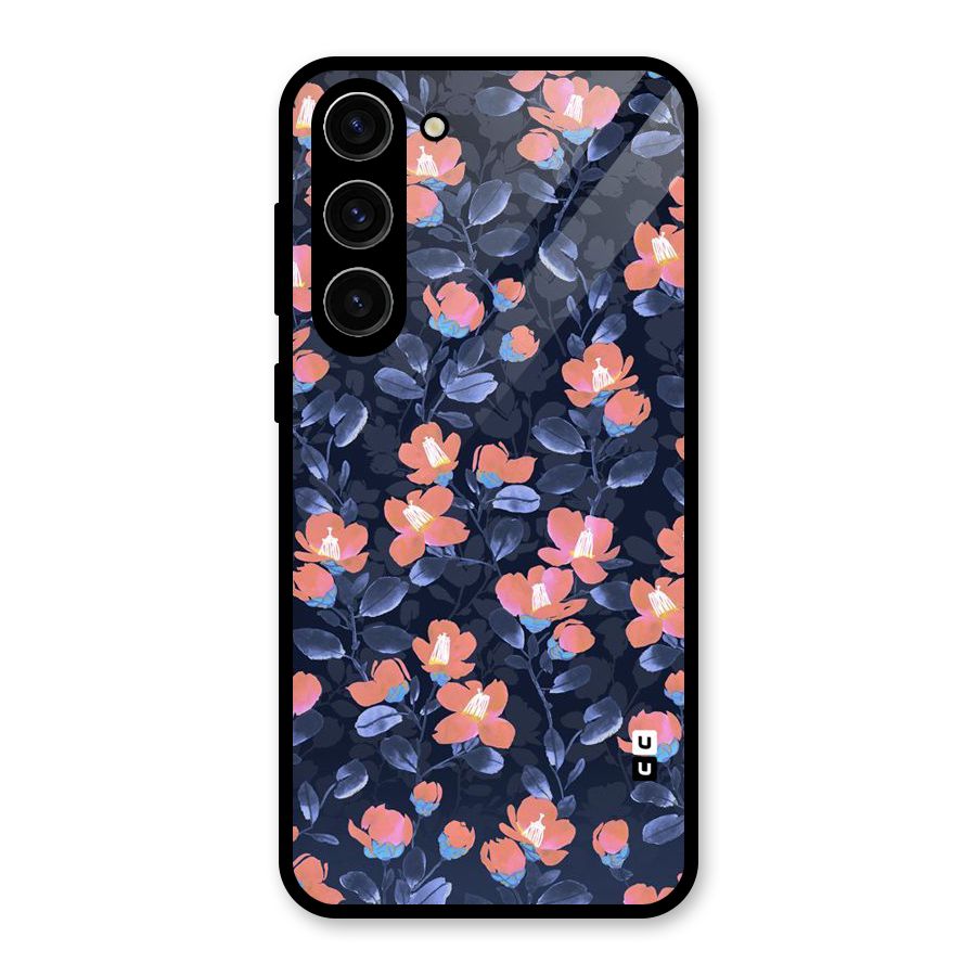 Tiny Peach Flowers Glass Back Case for Galaxy S23 Plus