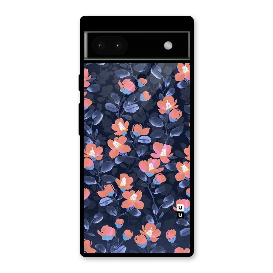 Tiny Peach Flowers Glass Back Case for Google Pixel 6a
