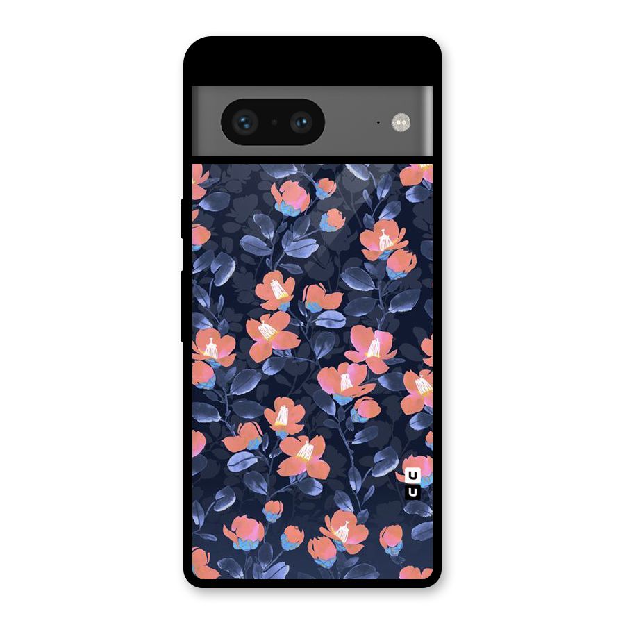 Tiny Peach Flowers Glass Back Case for Google Pixel 7
