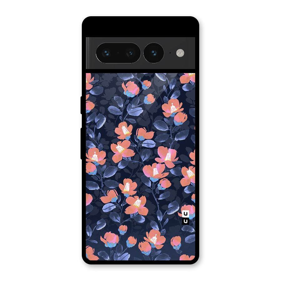 Tiny Peach Flowers Glass Back Case for Google Pixel 7 Pro