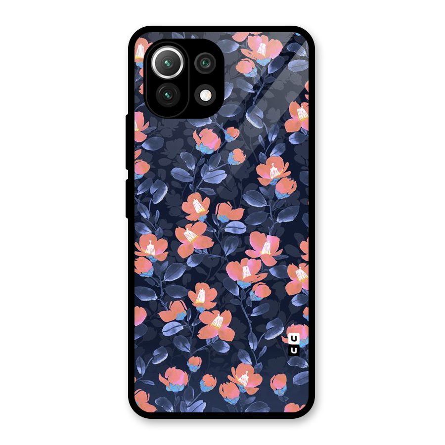 Tiny Peach Flowers Glass Back Case for Mi 11 Lite