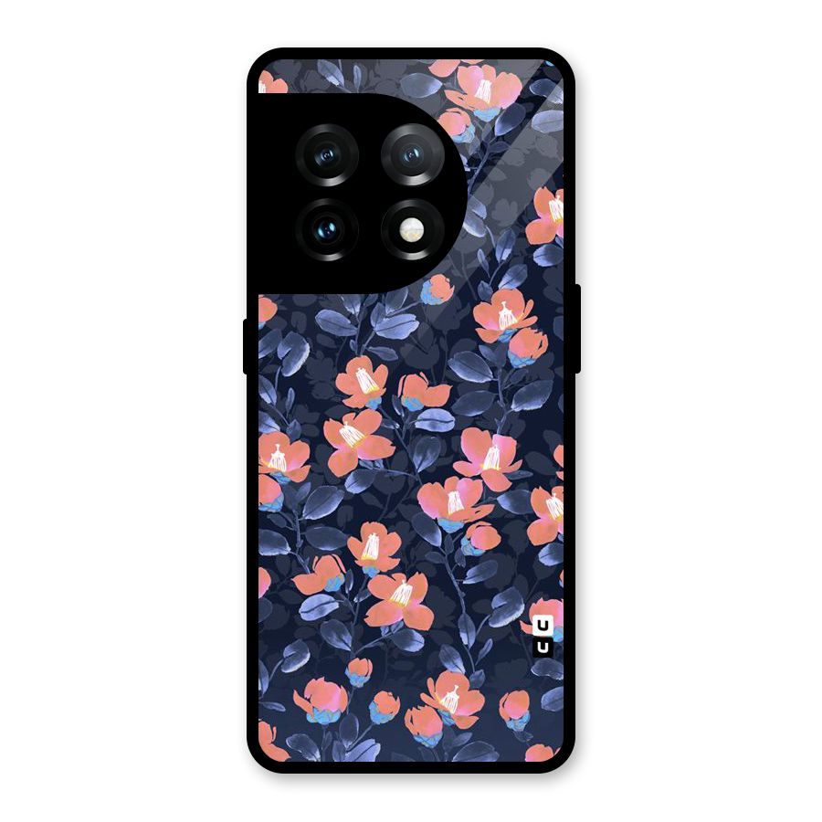 Tiny Peach Flowers Glass Back Case for OnePlus 11