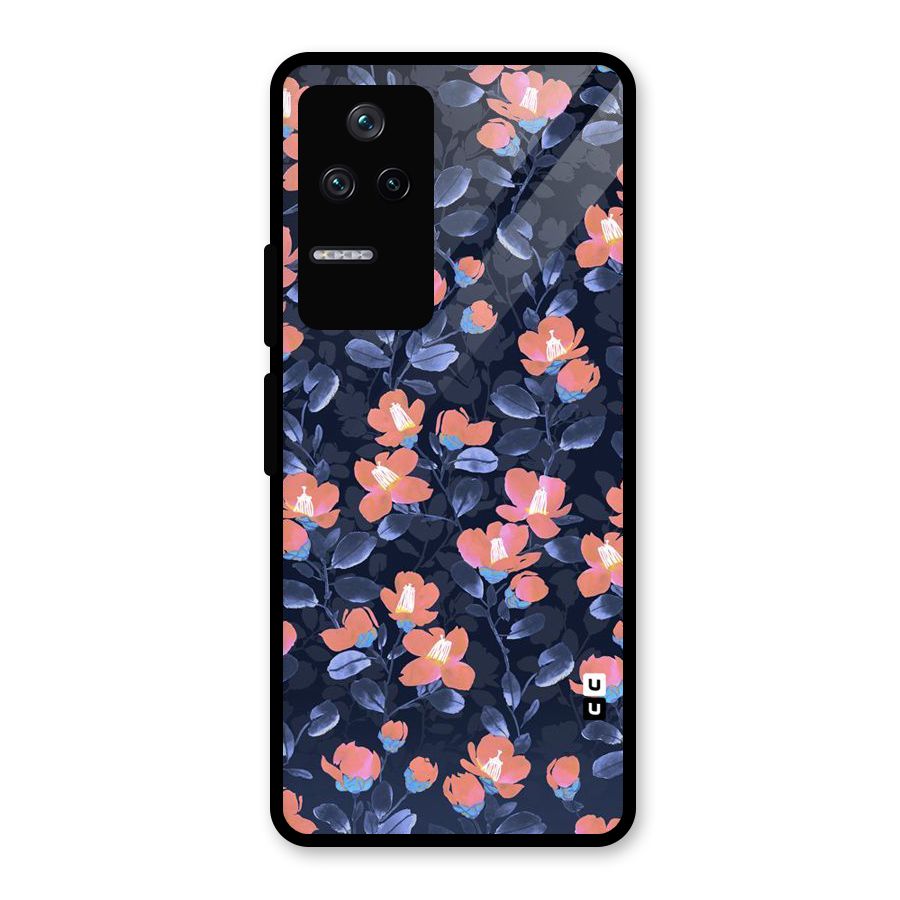 Tiny Peach Flowers Glass Back Case for Poco F4 5G