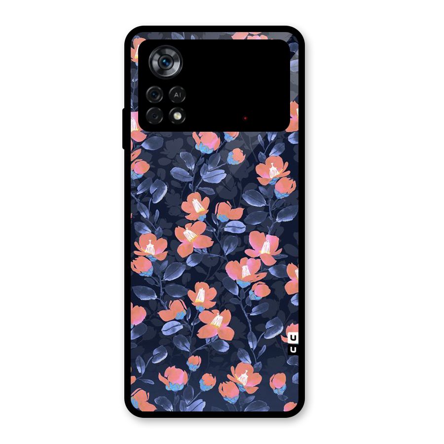 Tiny Peach Flowers Glass Back Case for Poco X4 Pro 5G