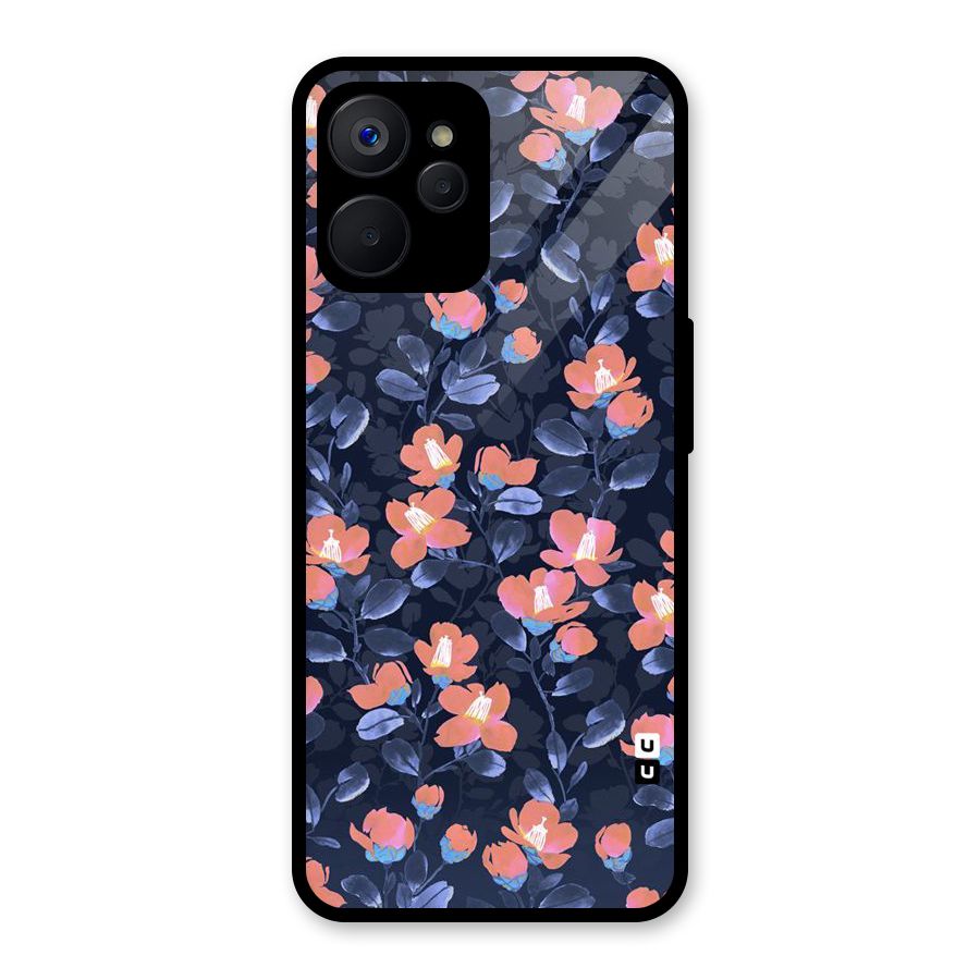 Tiny Peach Flowers Glass Back Case for Realme 9i 5G