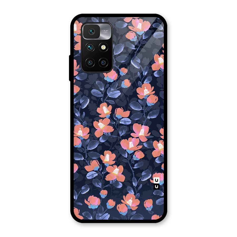 Tiny Peach Flowers Glass Back Case for Redmi 10 Prime