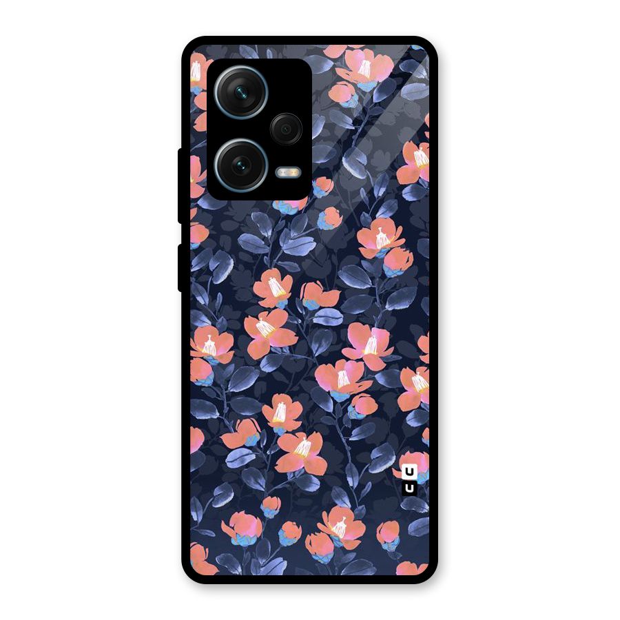 Tiny Peach Flowers Glass Back Case for Redmi Note 12 Pro Plus 5G