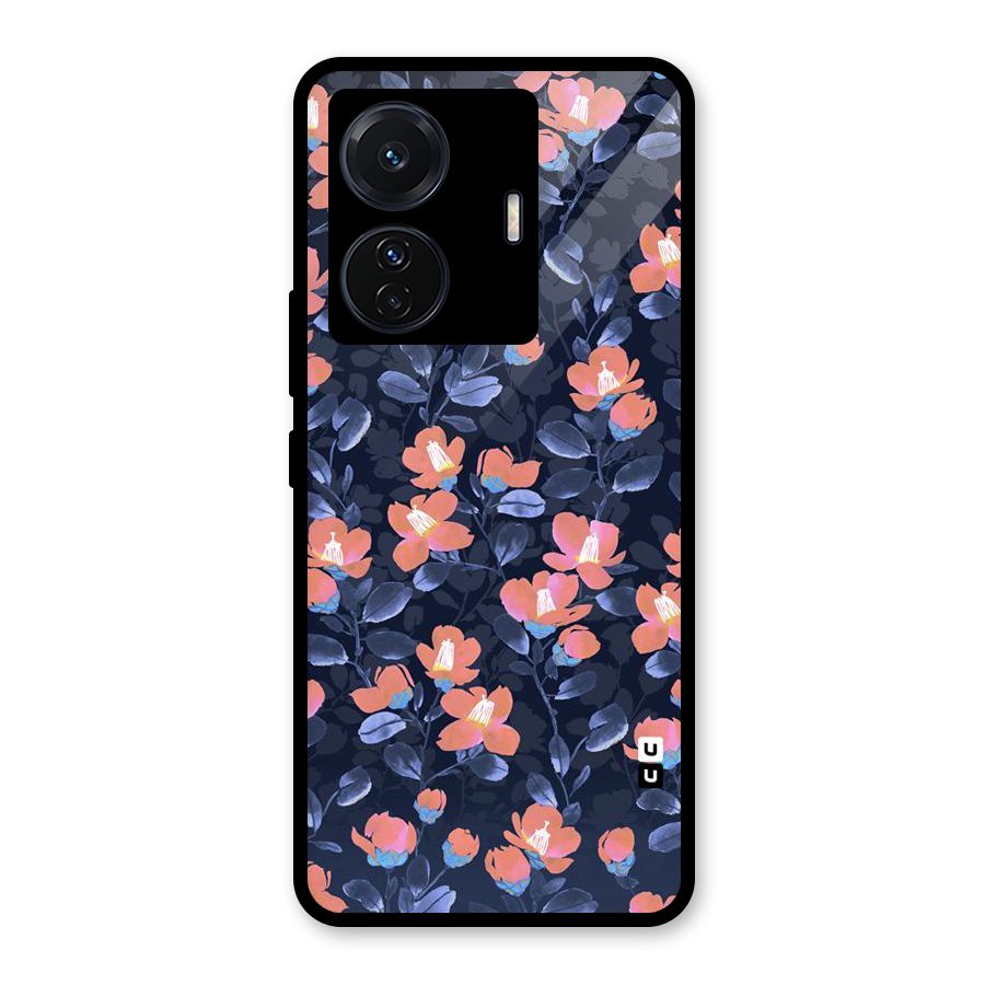 Tiny Peach Flowers Glass Back Case for Vivo iQOO Z6 Pro