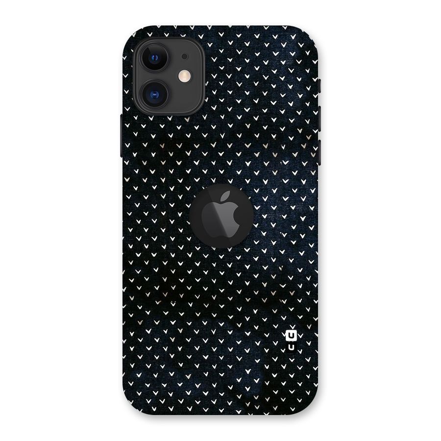 Tiny White Hearts Back Case for iPhone 11 Logo Cut