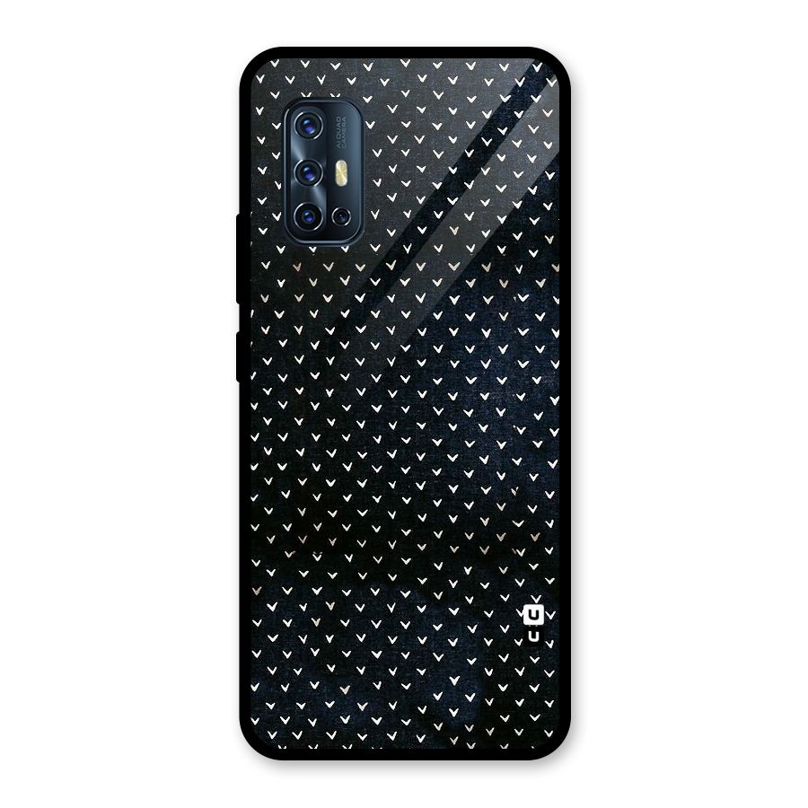 Tiny White Hearts Glass Back Case for Vivo V17