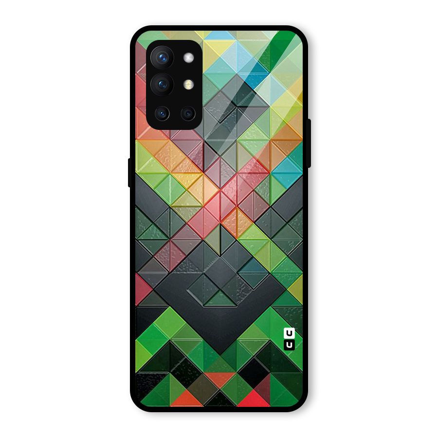 Too Much Colors Pattern Glass Back Case for OnePlus 9R