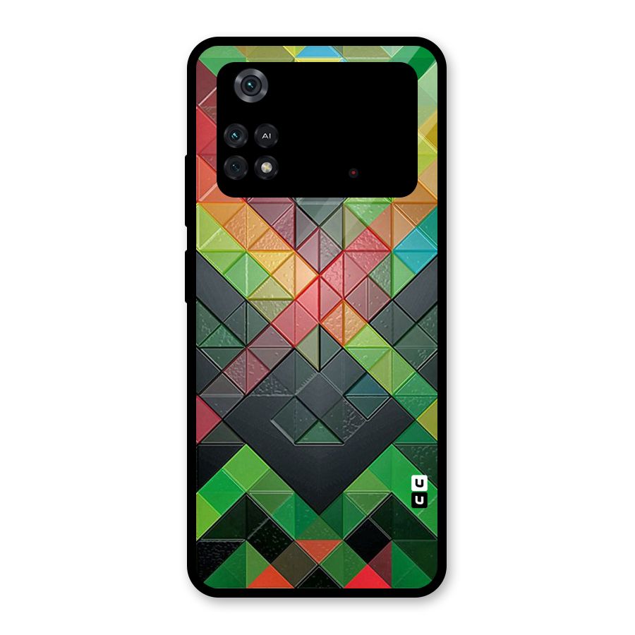 Too Much Colors Pattern Glass Back Case for Poco M4 Pro 4G