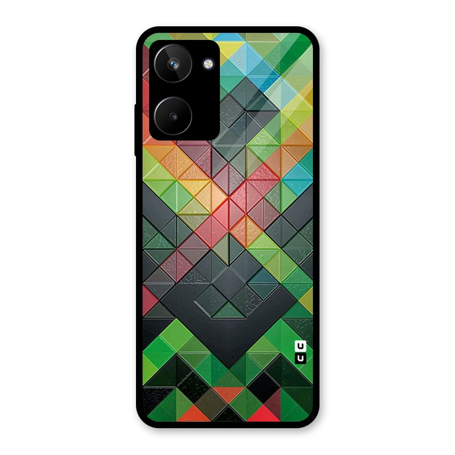 Too Much Colors Pattern Glass Back Case for Realme 10