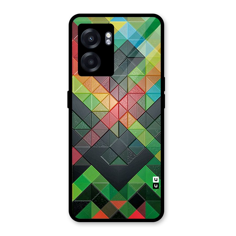 Too Much Colors Pattern Glass Back Case for Realme Narzo 50 5G