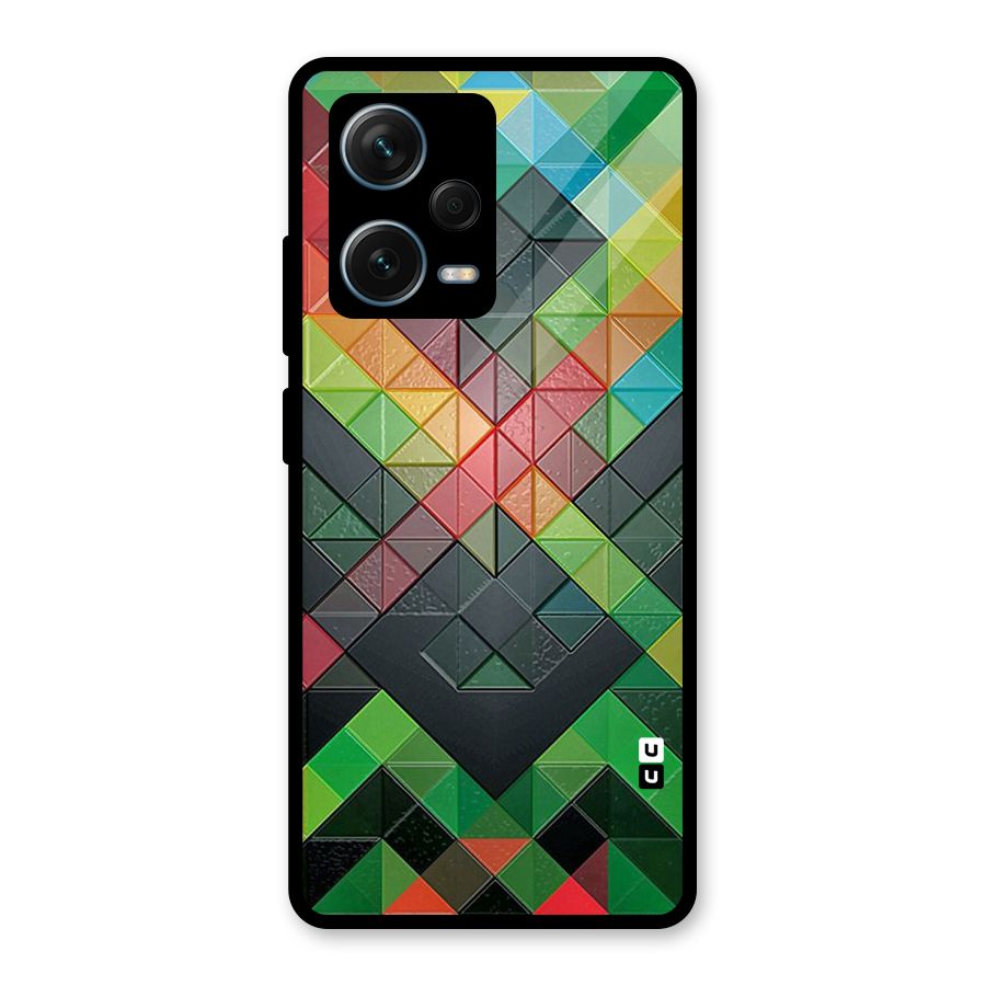 Too Much Colors Pattern Glass Back Case for Redmi Note 12 Pro Plus 5G