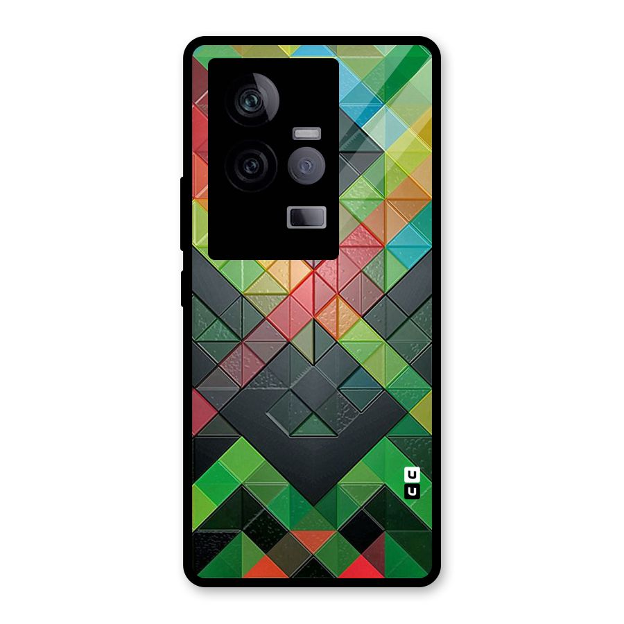 Too Much Colors Pattern Glass Back Case for Vivo iQOO 11 5G