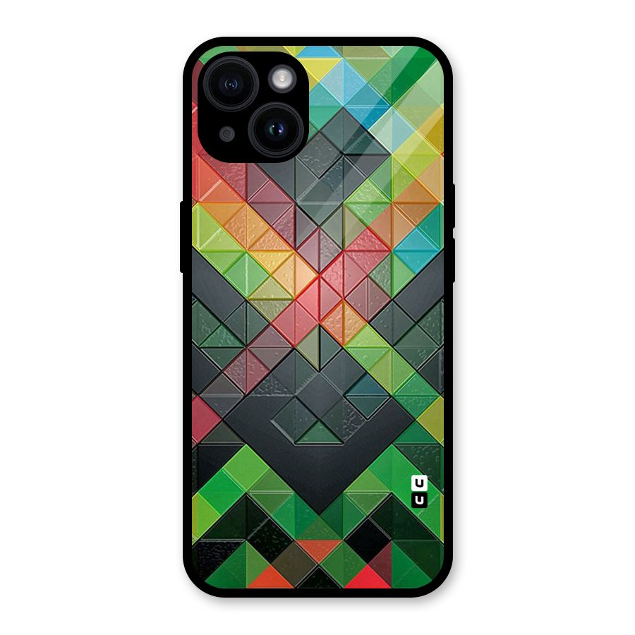 Too Much Colors Pattern Glass Back Case for iPhone 14