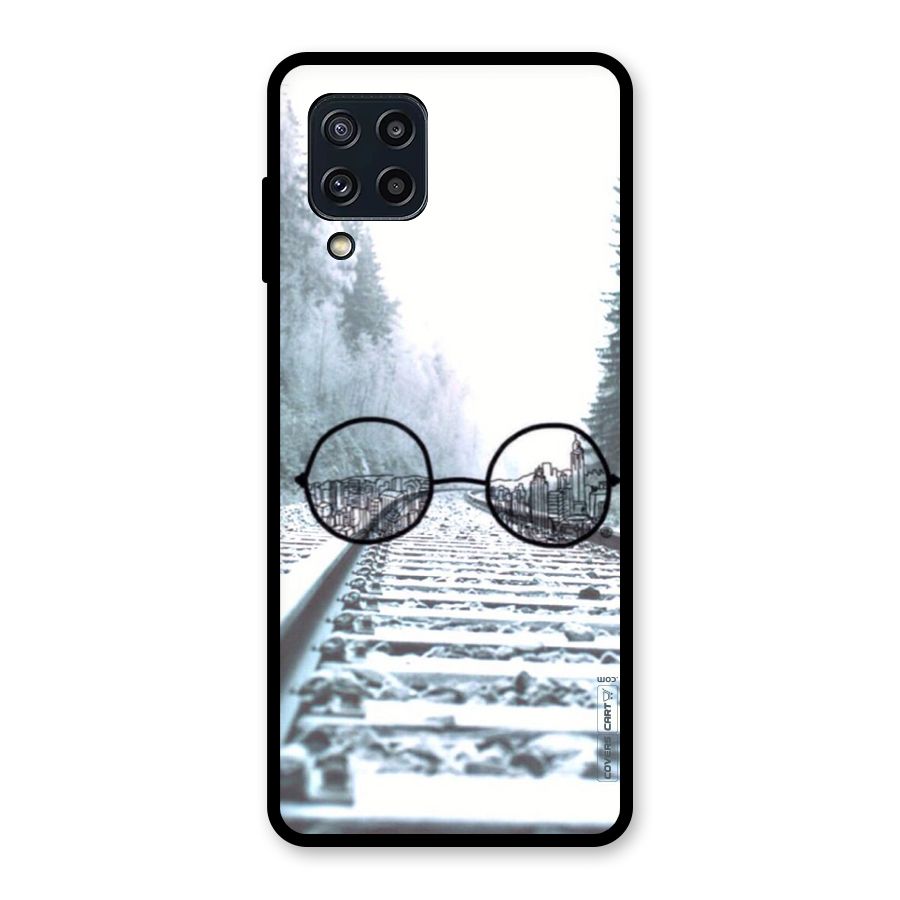 Tracks And Specs Glass Back Case for Galaxy M32