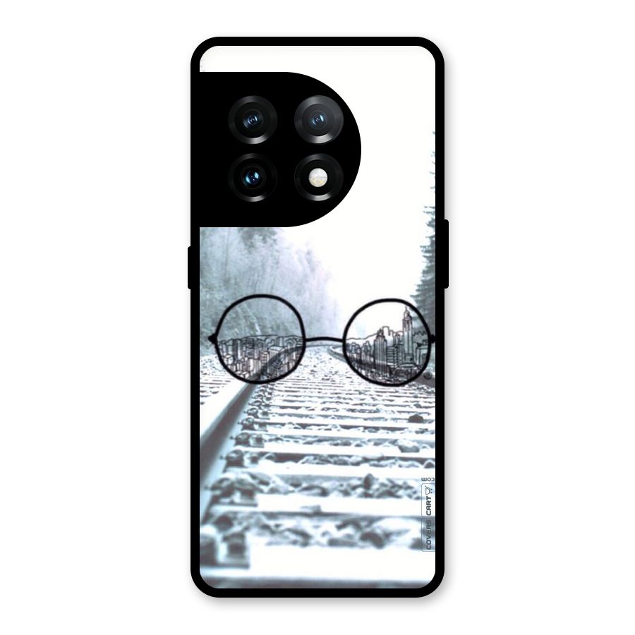 Tracks And Specs Glass Back Case for OnePlus 11