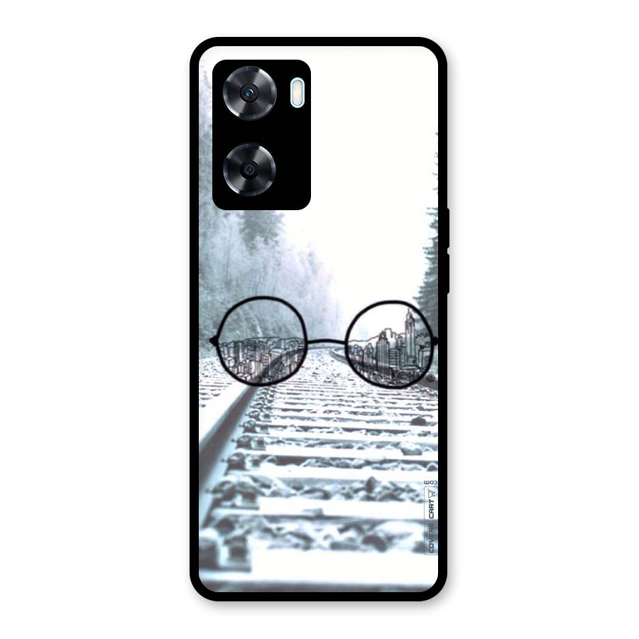 Tracks And Specs Glass Back Case for Oppo A77